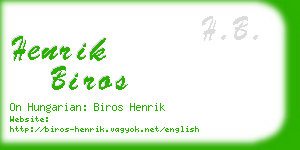 henrik biros business card